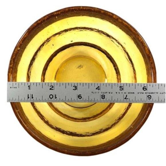 Beehive Heavy Amber Recycled Glass Bowl 6 1/2” Dia x 3 7/8-in H - Picture 5 of 8